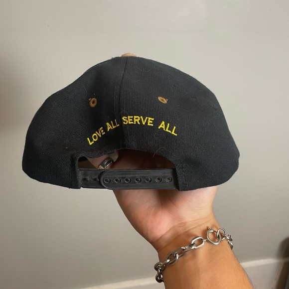 Vintage 90s Hard Rock Cafe Phillippines Leather Brim Hat Strapback - Picture 3 of 4